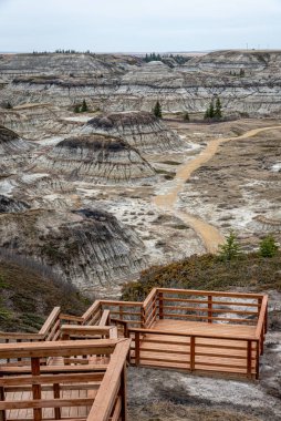 İlkbaharın sonlarında popüler At nalı Kanyonu, yazın Kanada Çorak Toprakları, Drumheller, Alberta, Kanada