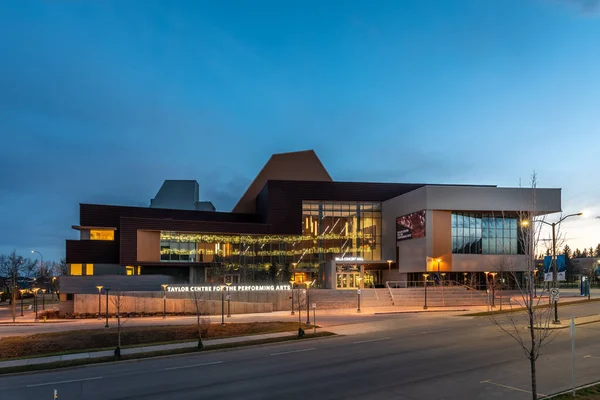 Taylor Centre Performing Arts Kampusie Mount Royal University Calgary Nocy — Zdjęcie stockowe