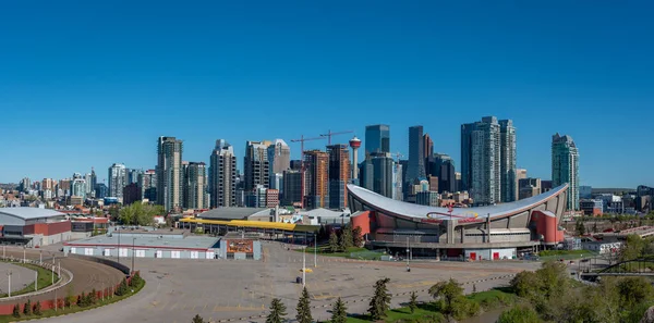 Calgary Alberta Mei 2020 Calgary Scotiabank Saddledome Skyline Van Het — Stockfoto