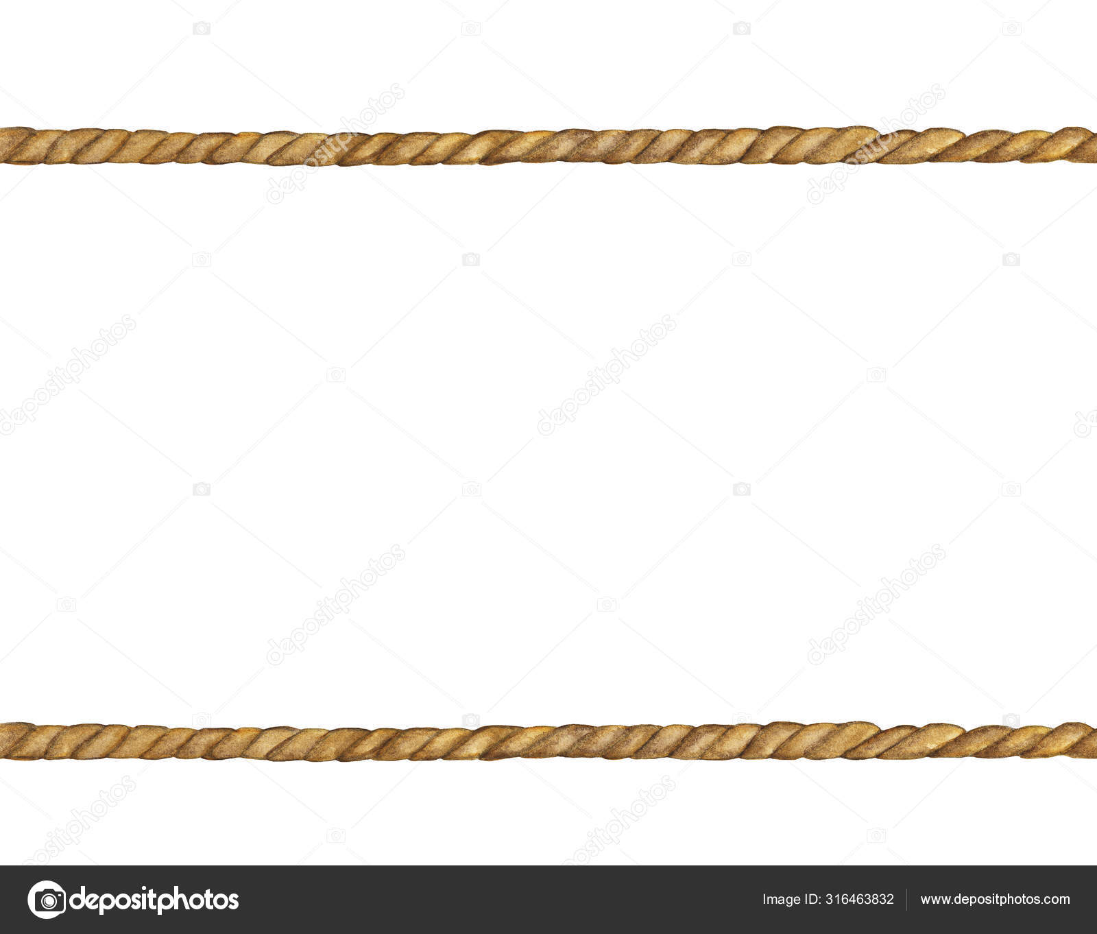 Watercolor Painting Brown Rope Frame White Background Stock Photo by  ©Khaneeros 316463832