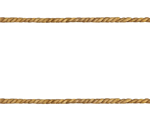 Aquarela Pintura Brown Rope Quadro Fundo Branco — Fotografia de Stock