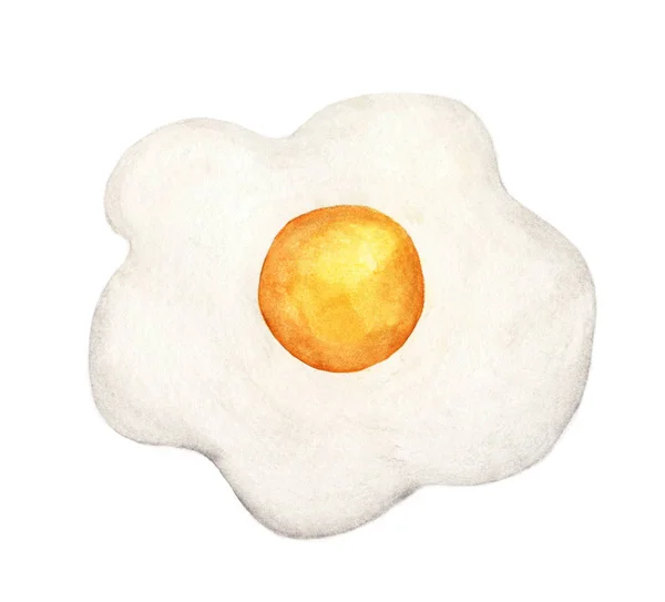 Beyaz Arka Planda Izole Edilmiş Lezzetli Kızarmış Yumurtanın Boyası Yemek — Stok fotoğraf