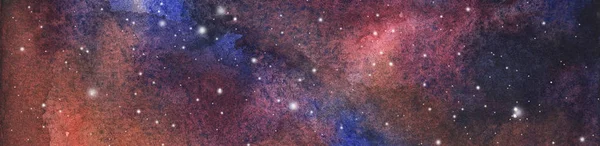 Streszczenie akwarela galaktyka niebo tło, Kosmiczna faktura z gwiazdami. — Zdjęcie stockowe
