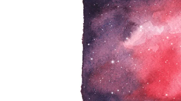 Aquarela galáxia céu fundo com estrelas. layout cósmico com espaço para texto . — Fotografia de Stock