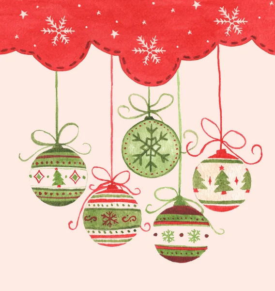 Christmas ball hanging on red sky winter season background for merry christmas and happy new year. — Stock Photo, Image