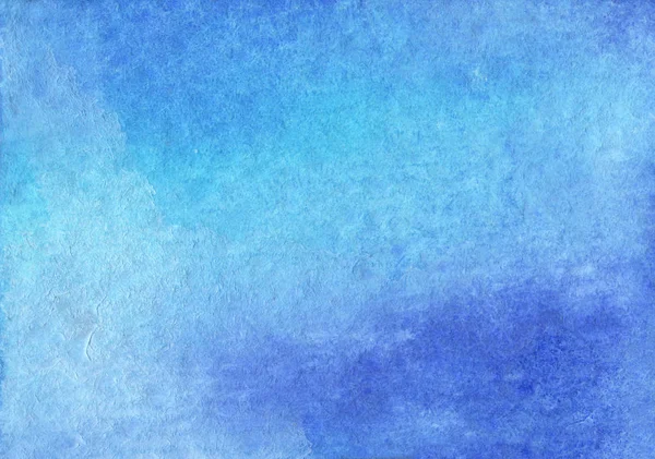 手描きの抽象青水彩背景 — ストック写真