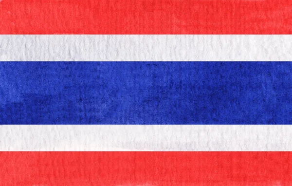 泰国手工绘制的水彩旗 — 图库照片