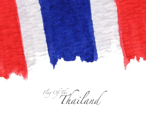 Hand Drawn Watercolor Flag Thailand Copy Space — Stock Photo, Image