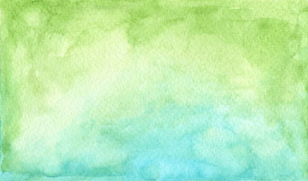 Hand Drawn Watercolor Pastel Green Blue Painted Texture Abstract Background — Stock Photo, Image
