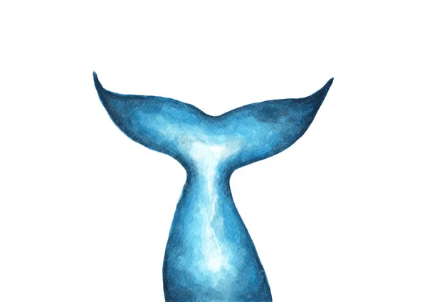 Rabo Sereia Pintado Mão Silhueta Cauda Baleia Cauda Peixe Ilustração — Fotografia de Stock