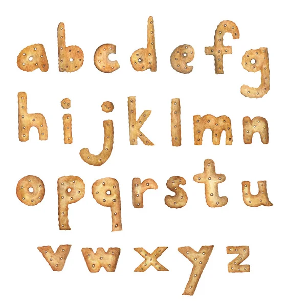Alfabeto Cookie Isolato Sfondo Bianco Preparare Abc Illustrazione Acquerello — Foto Stock
