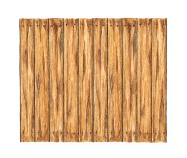 Beyaz arka planda eski tahta, suluboya resim..