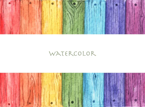 Rainbow Colored Painted Old Wood Background Space Text Wood Planks — 스톡 사진