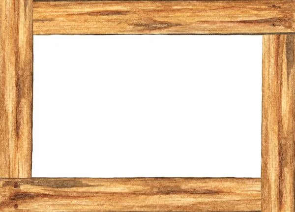 Dřevěný Rám Prostorem Pro Text Malba Akvarelem — Stock fotografie