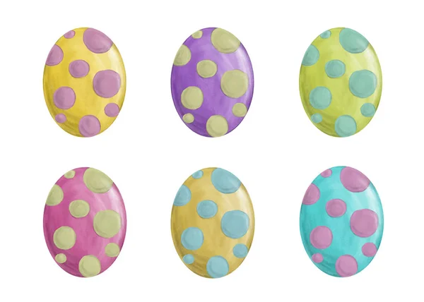 Conjunto de ovos de Páscoa com cores diferentes . — Fotografia de Stock