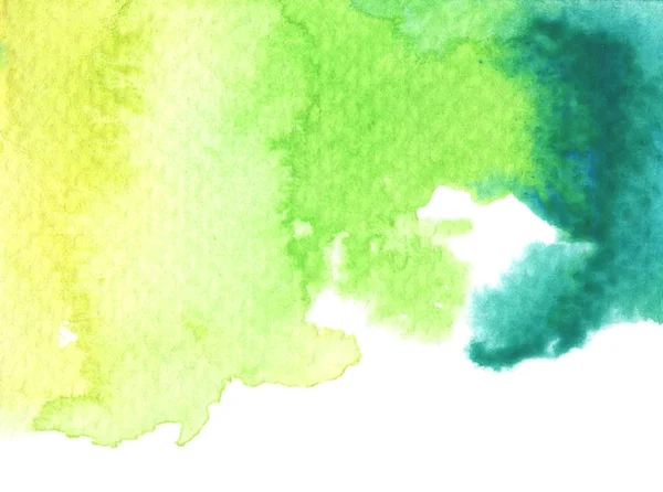 Zielone Plamy Papierze Teksturowanym Streszczenie Tła Akwareli Kolor Rozpryskuje Się — Zdjęcie stockowe
