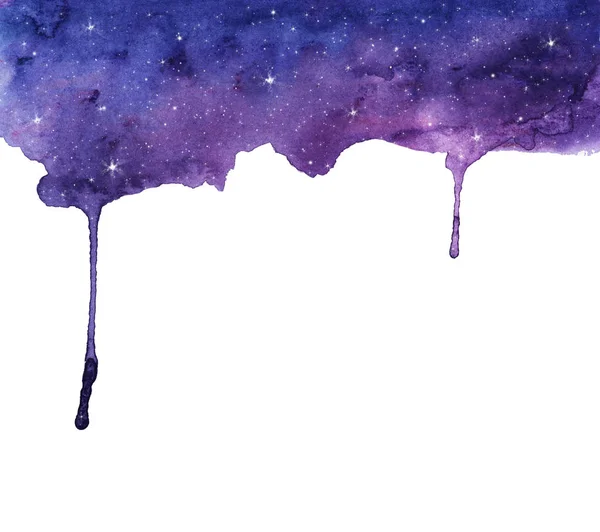 밤하늘 추상적 물감은 손으로 아래로 흘러내려 갑니다 텍스처 수채화 — 스톡 사진