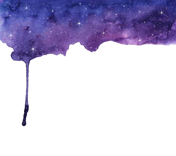 밤하늘 추상적 물감은 손으로 아래로 흘러내려 갑니다 텍스처 수채화 — 스톡 사진