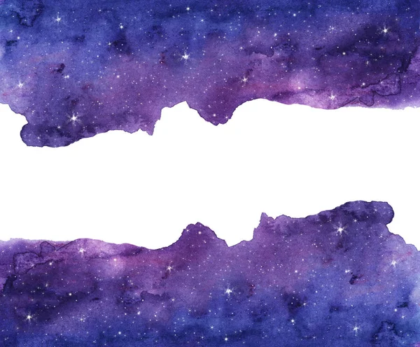 Sulu boya gece gökyüzü arka plan yıldız ile. metin için yer ile kozmik düzeni.