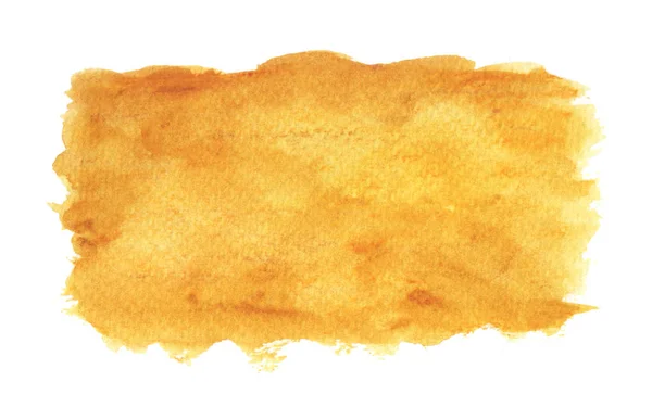 Желтый Акварельный Фон Изолирован Белом Абстрактный Окрашенный Шаблон Бумажной Текстурой — стоковое фото