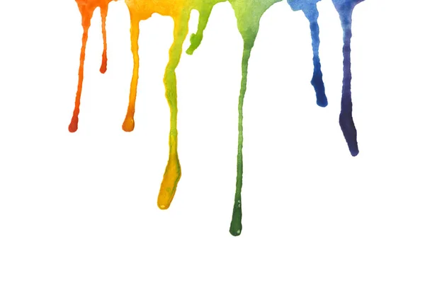 Abstract watercolor flow down hand painted background. Textured paper. colorful paint ink droplet.