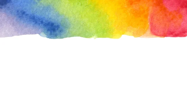 Aquarel Kleurrijke Regenboog Achtergrond Met Kopieerruimte — Stockfoto