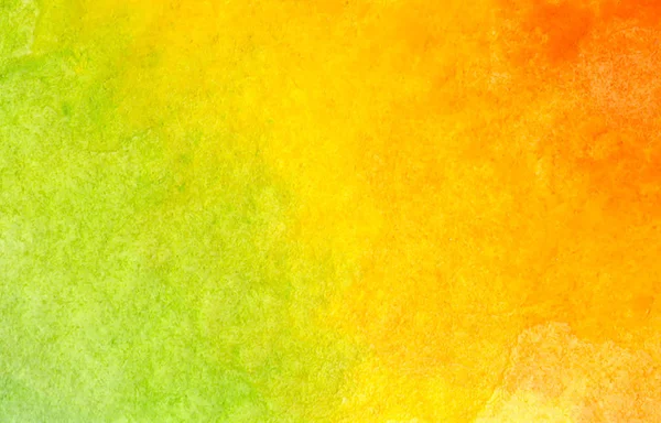 Colorful Green Yellow Orange Watercolor Background Abstract Texture — Stockfoto