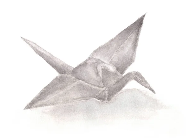Beyaz Arkaplanda Origami Vincinin Suluboya Resmi — Stok fotoğraf