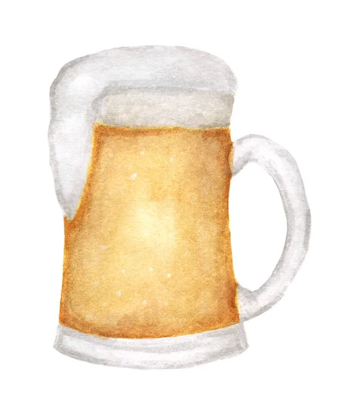 Uma Caneca Cerveja Copo Caneca Cerveja Isolada Sobre Fundo Branco — Fotografia de Stock