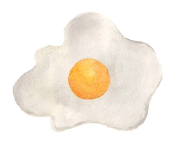 Beyaz Arka Planda Izole Edilmiş Lezzetli Kızarmış Yumurtanın Boyası Kırpma — Stok fotoğraf
