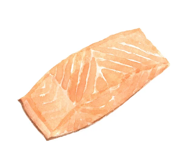 Salmone Tritato Mano Cibo Crudo Con Percorso Ritaglio Isolato Sfondo — Foto Stock