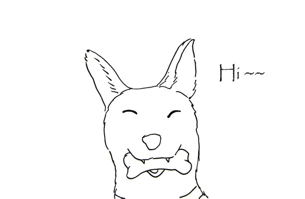 Hand Drawn Dog Sketch White Background — Stock Photo, Image