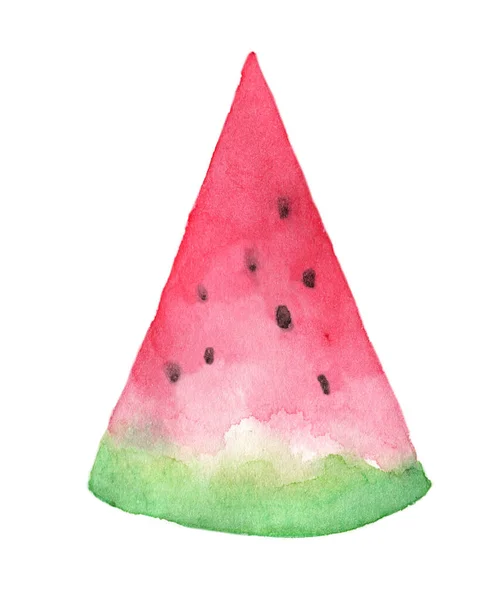 Vers Watermeloen Fruit Geïsoleerd Witte Achtergrond Met Clipping Pad Aquarel — Stockfoto