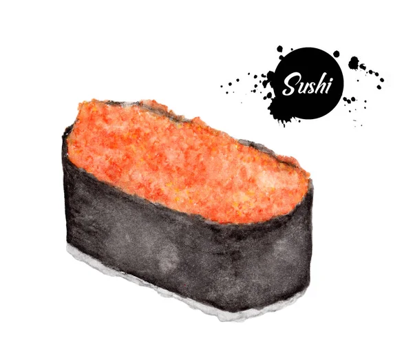 Sushi Aislado Sobre Fondo Blanco Con Ruta Recorte Acuarela Comida —  Fotos de Stock
