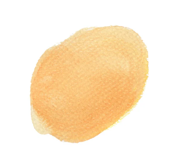Pomarańczowy Krąg Akwarelowy Izolowany Białym Tle Ręczna Faktura Farby — Zdjęcie stockowe