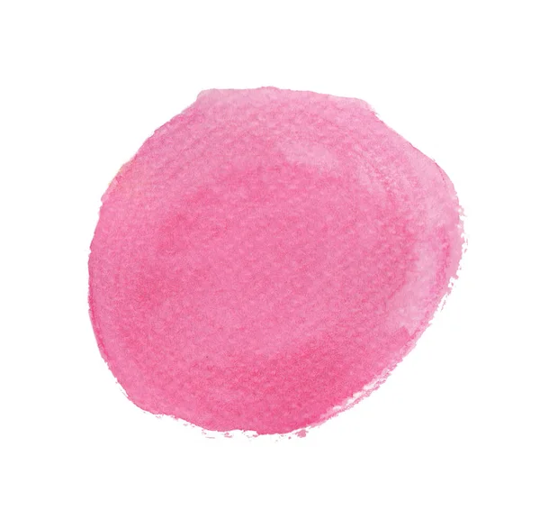 Cercle Aquarelle Rose Isolé Sur Fond Blanc Texture Peinture Main — Photo