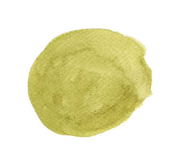 Cercle Aquarelle Vert Isolé Sur Fond Blanc Texture Peinture Main — Photo