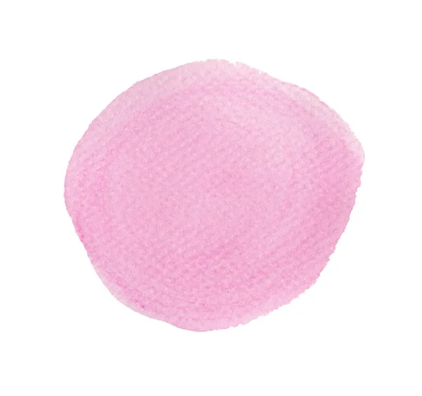 Розовый Круг Акварели Изолированы Белом Фоне Текстура Ручной Краски — стоковое фото