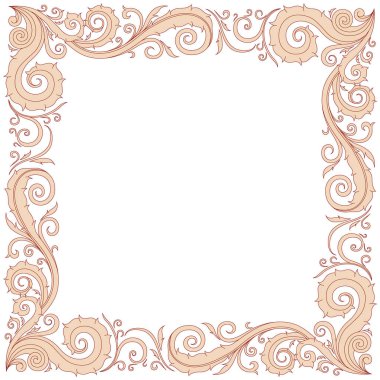 çiçek süsleme çerçeve 