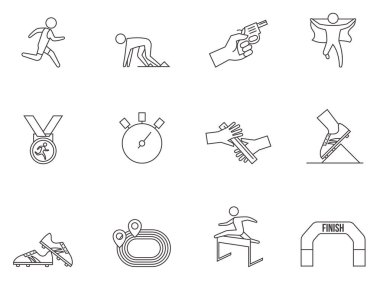 Run competition icons series clipart