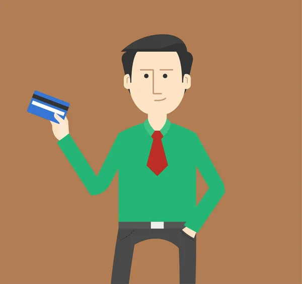 Бизнесмен, имеющий кредитную карту — стоковый вектор