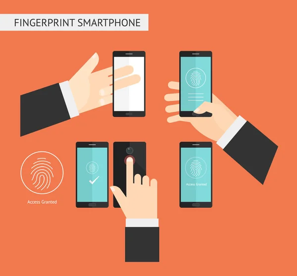 Mains tenant des smartphones — Image vectorielle