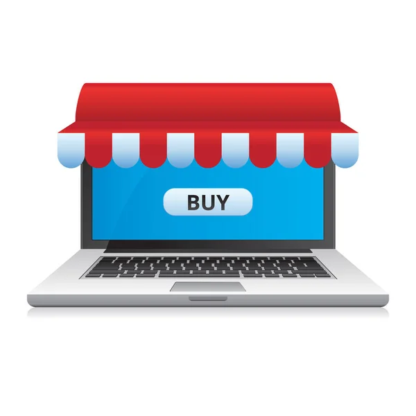 Loja online no laptop — Vetor de Stock