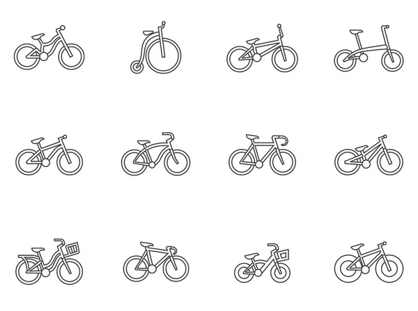 Tipo de bicicleta iconos — Vector de stock