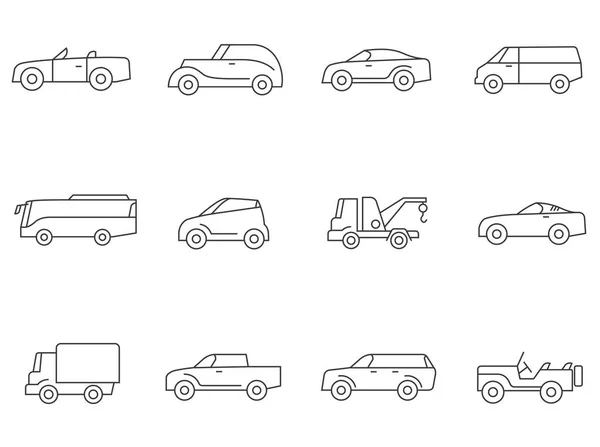 Ensemble d'icônes de voiture — Image vectorielle