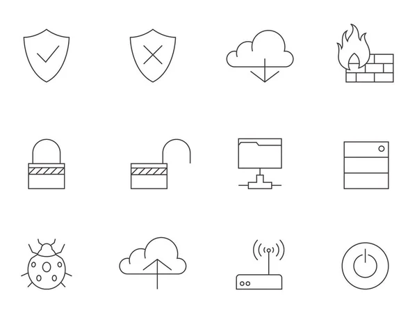 Serie icone di rete di computer — Vettoriale Stock