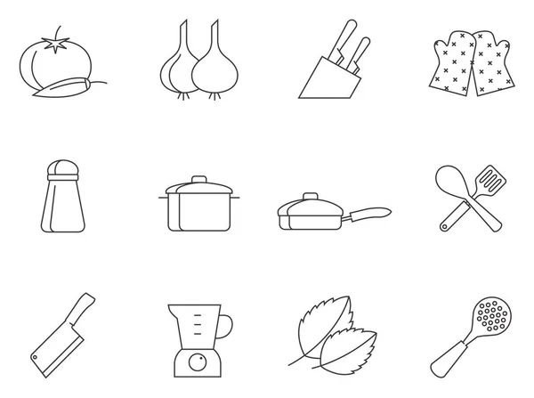 Kookpictogrammen ingesteld — Stockvector