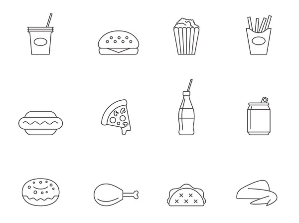 Ensemble d'icônes Fastfood — Image vectorielle