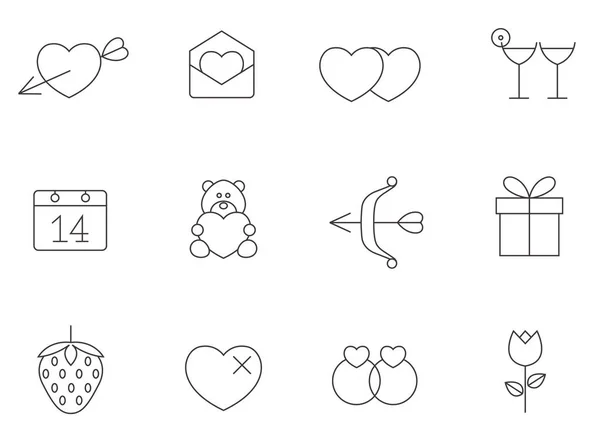 Valentine articles connexes icônes — Image vectorielle