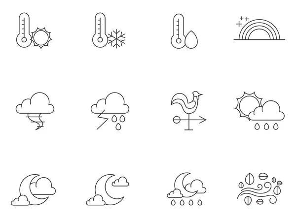 Serie von Wettersymbolen — Stockvektor